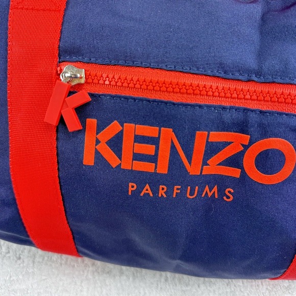Kenzo Parfums Bag Unisex Navy Red Logo Striped Rare Gym Travel Canvas 18x11x22 - Picture 2 of 7